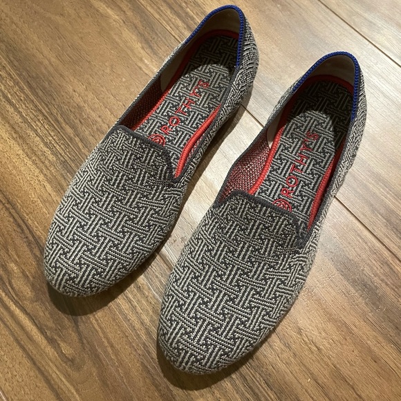 Rothy’s size 9 gray charcoal grid loafers. - Picture 1 of 5